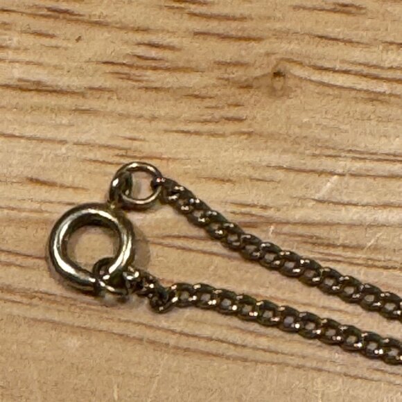 Vintage Aurora Borealis Faceted Crystal Ball Filigree Cap Pendant Necklace 24" - Picture 5 of 6